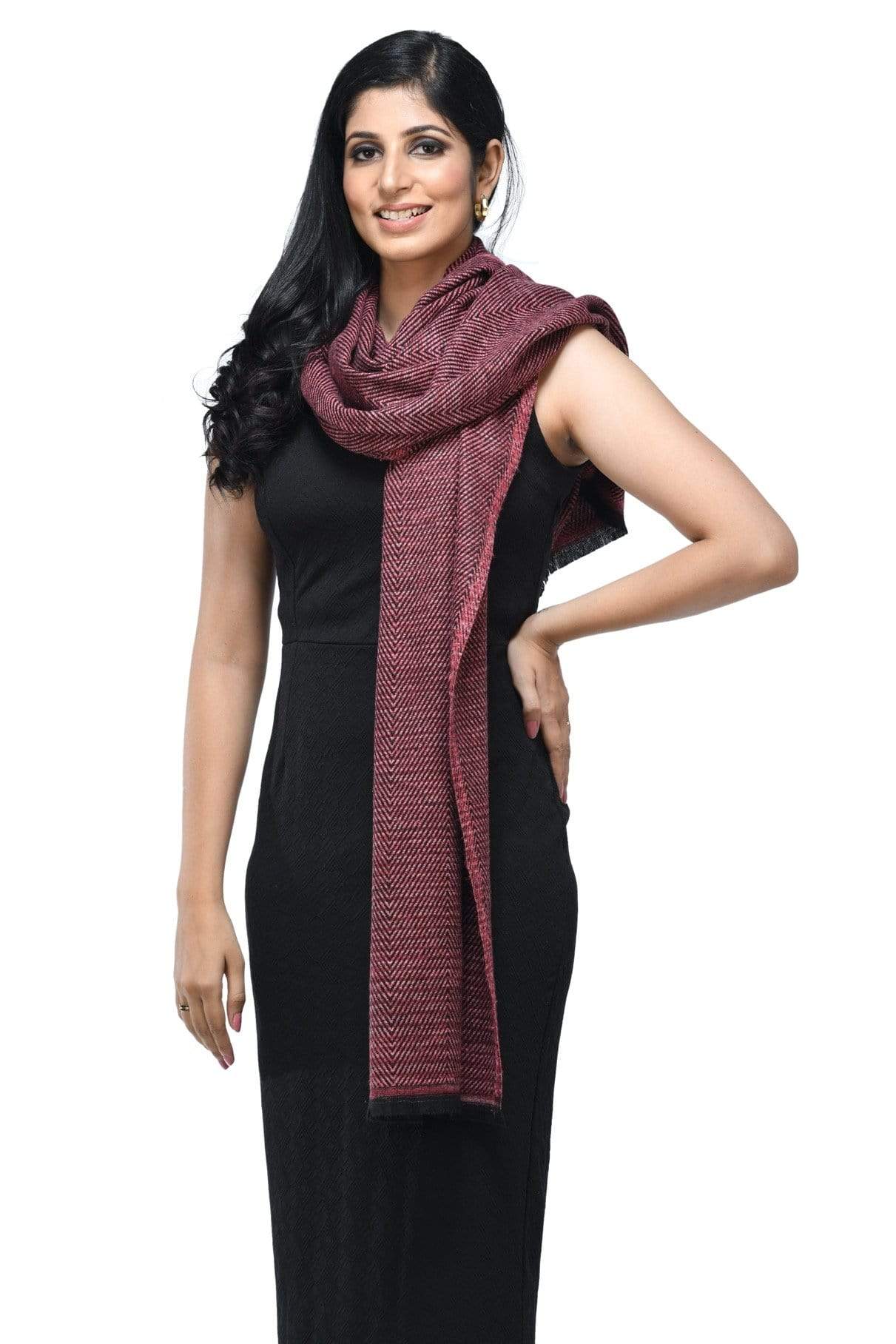 Pashwool Womens Stole, Extra Thick And Warm, Soft And Snuggly Wrap Style Maroon - Image 3