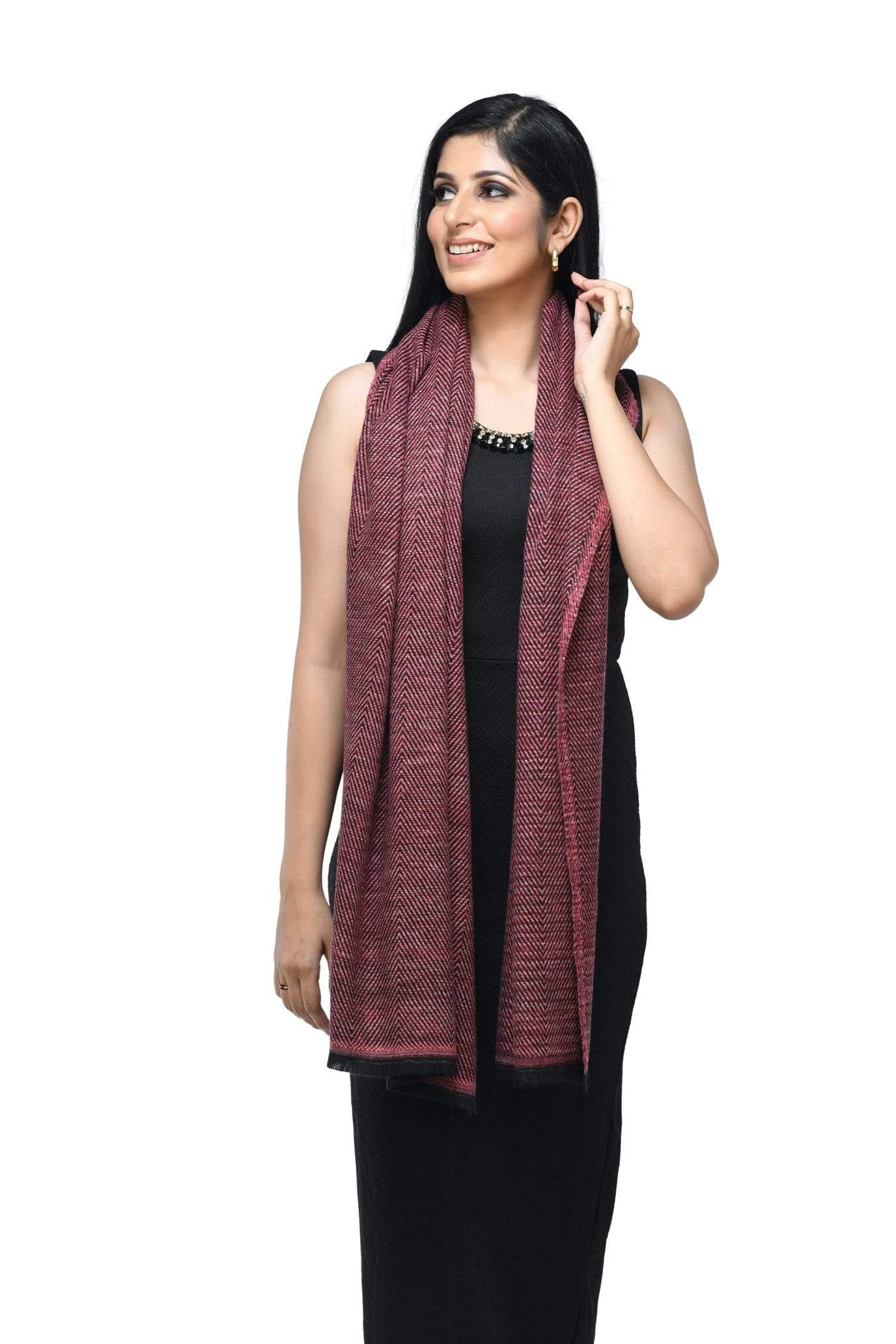 Pashwool Womens Stole, Extra Thick And Warm, Soft And Snuggly Wrap Style Maroon - Image 5