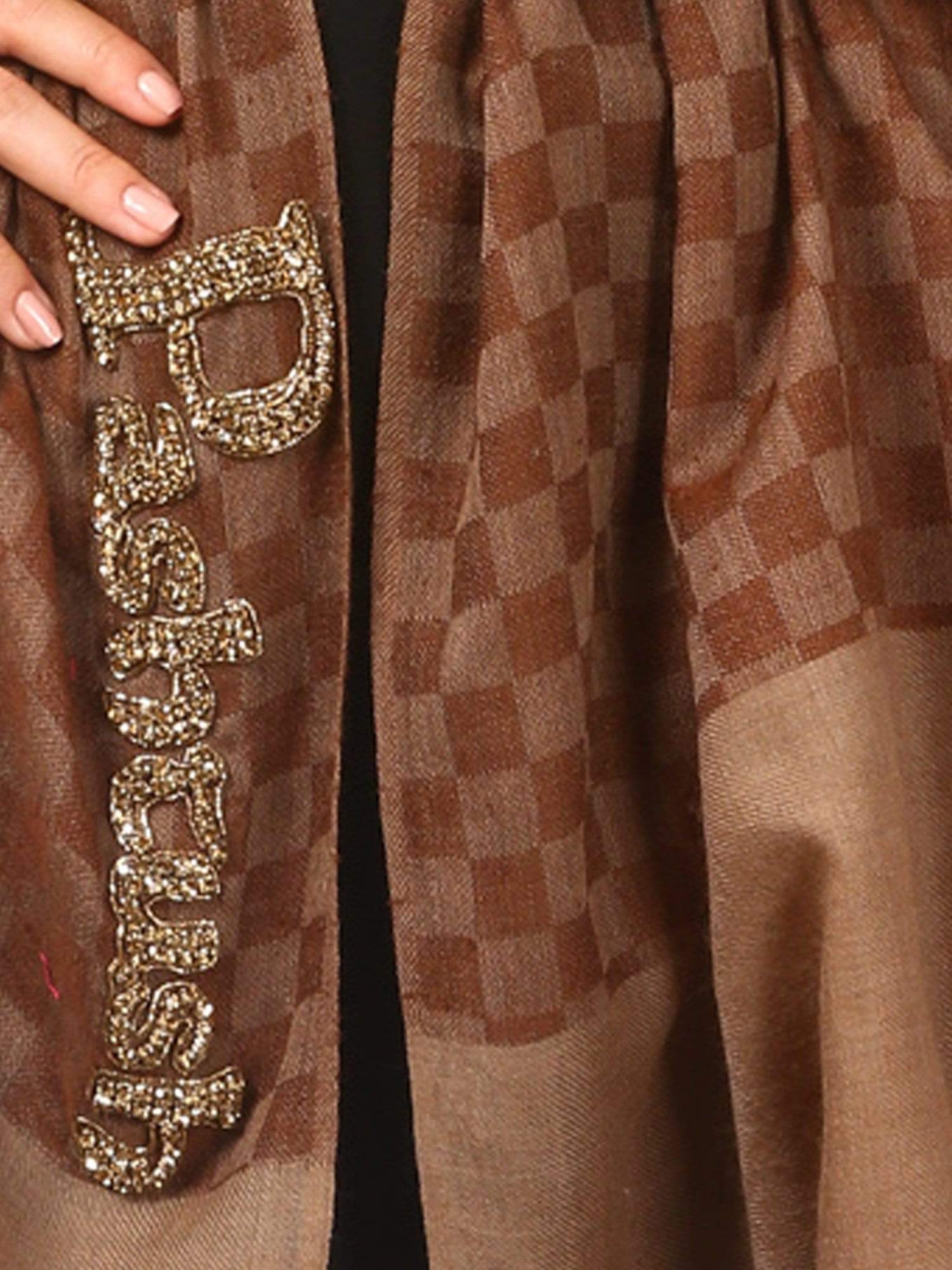 Pashtush Womens Signature  Blended Scarf With Pashtush Charm Logo - Image 3