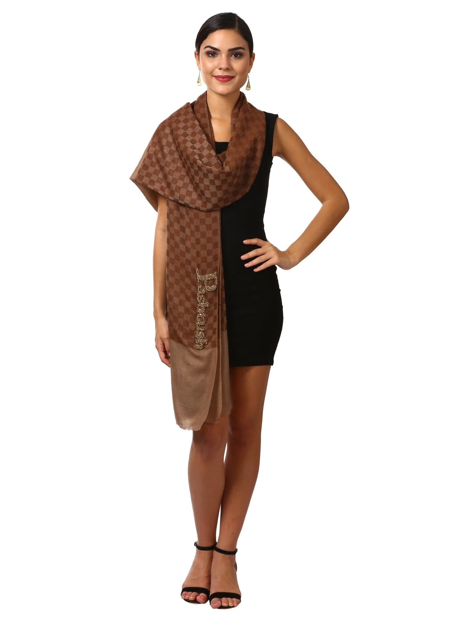 Pashtush Womens Signature  Blended Scarf With Pashtush Charm Logo - Image 5