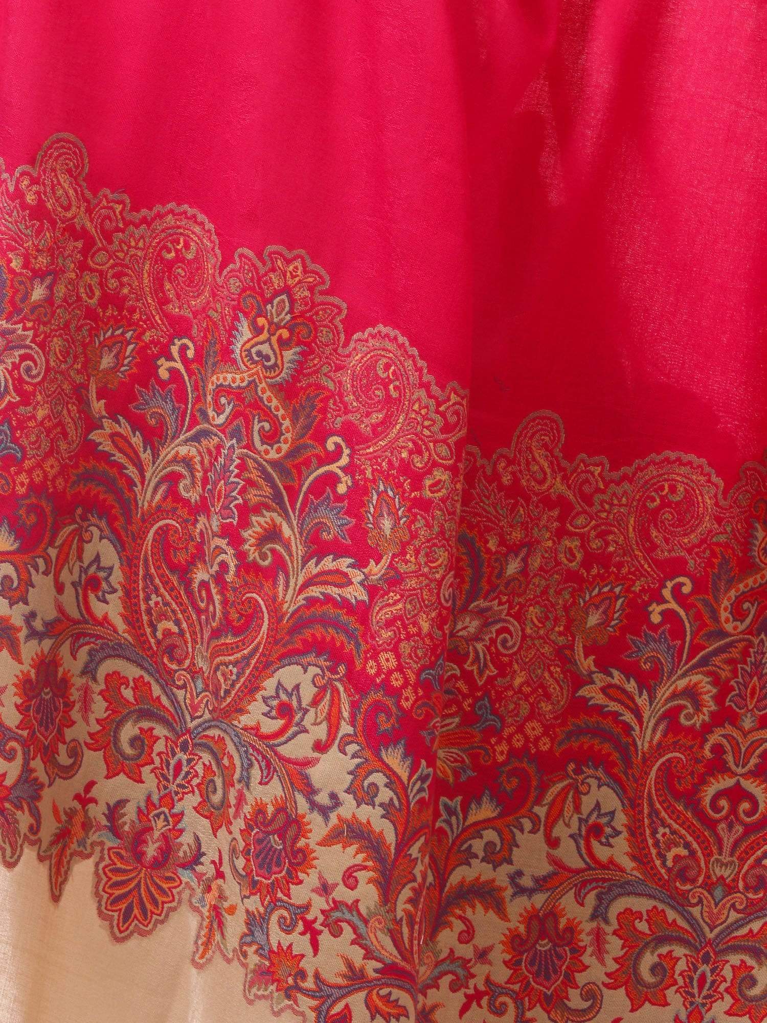Pashtush Women'S Jacquard Palla Shawl, Soft Faux Pashmina - Fluro Pink Pink - Image 2