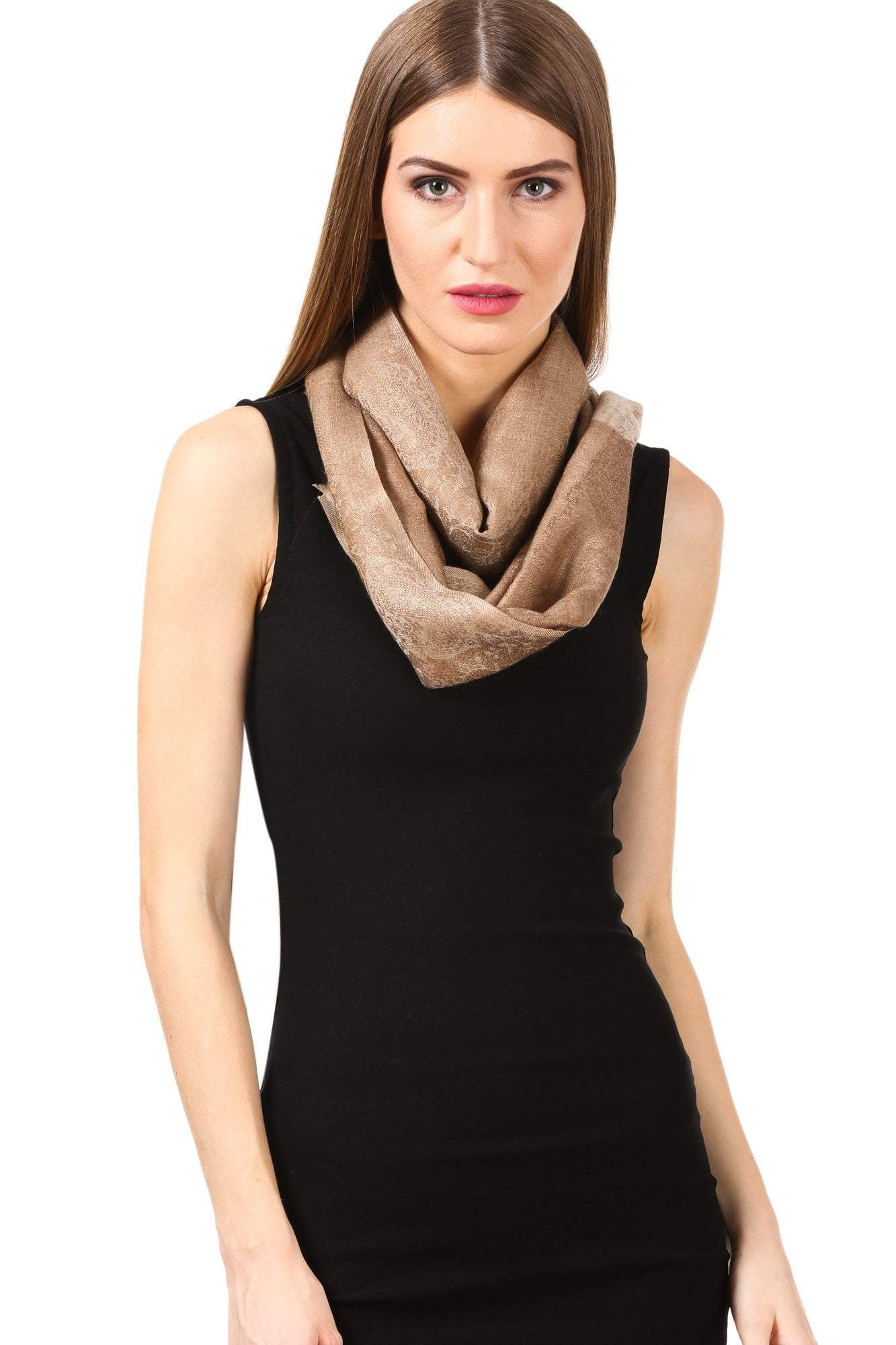 Pashtush Women'S Reversible Stole With Paiseley Weave, Nude Beige, Shades Of - Image 4