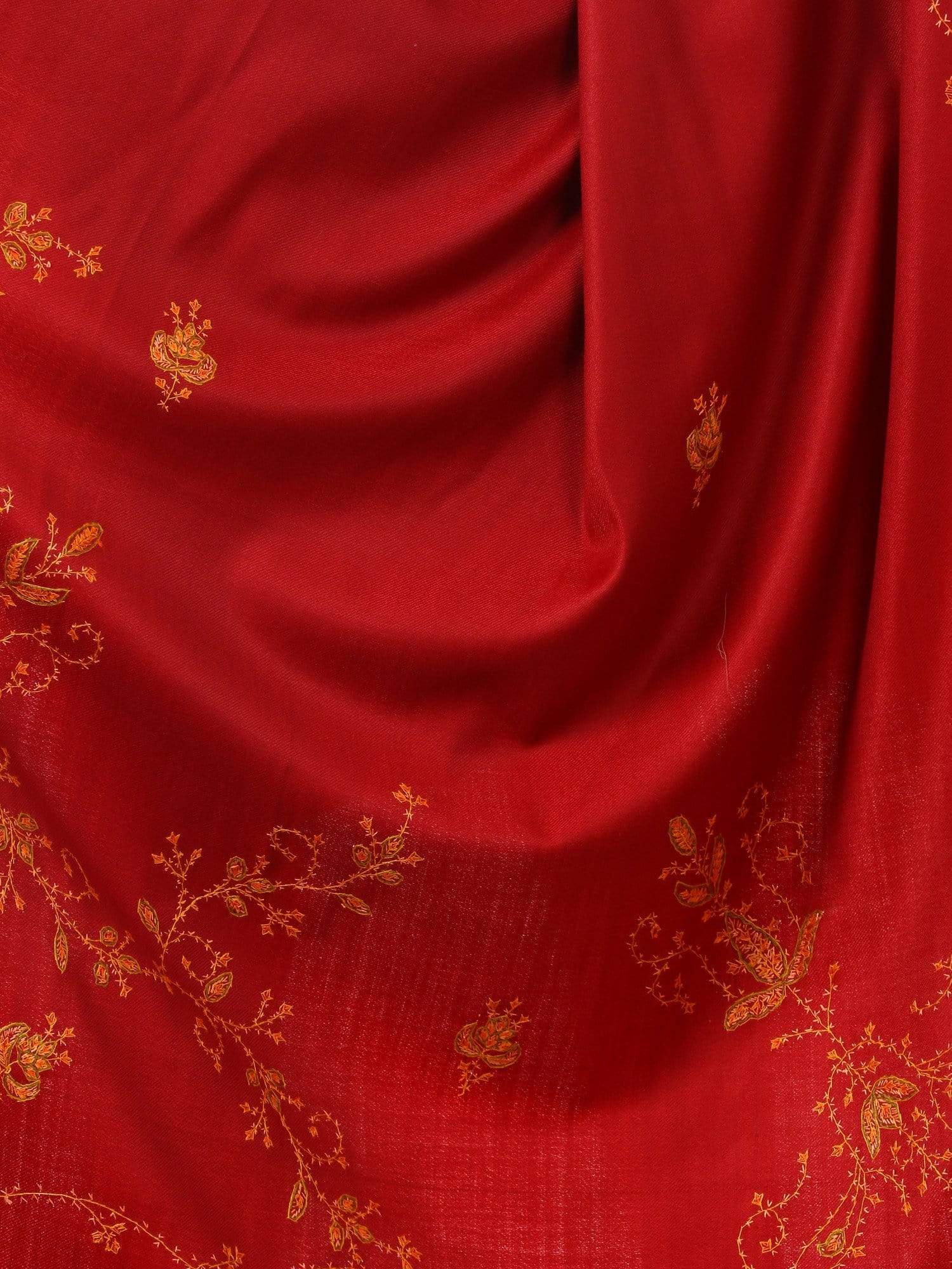 Pashtush Women'S Wool Shawl, Hand Embroidery, 100% Hand-Made (Maroon) Red - Image 2